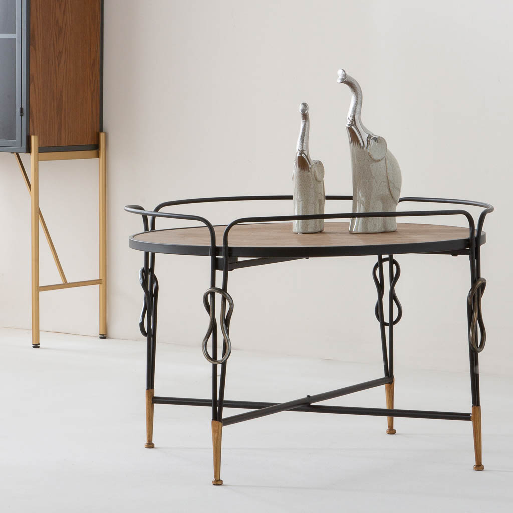 Creaciones meng MUEBLE - MESAS DE CENTRO - kit mesa de centro de madera y metal negro Precio ultrabajo