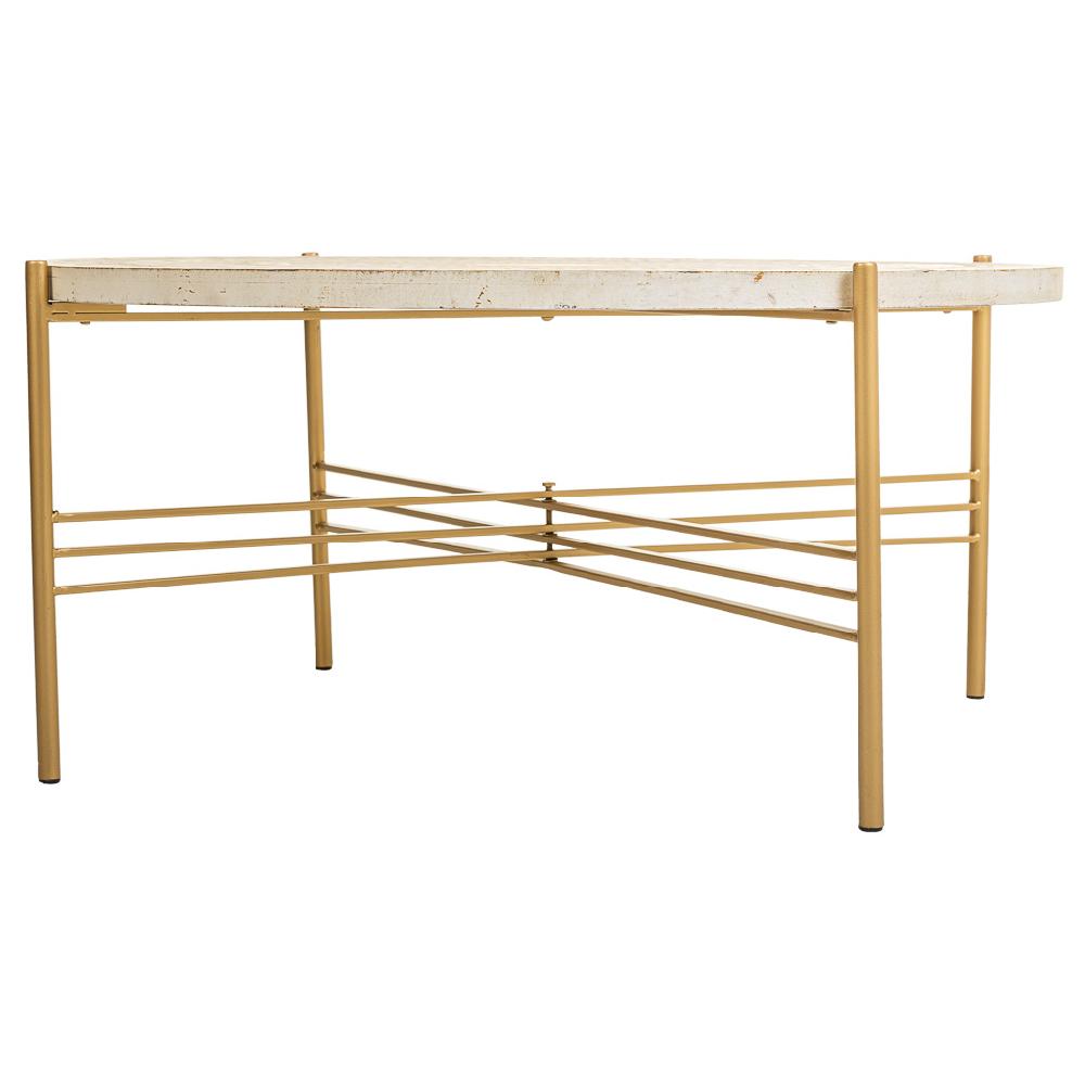 Creaciones meng MUEBLE - MESAS DE CENTRO - mesa de centro de madera y metal blanco 2025