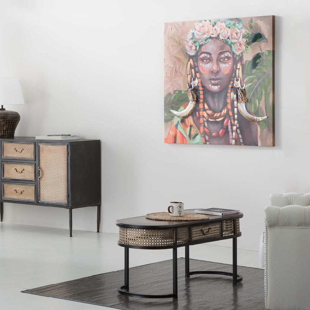 Creaciones meng MUEBLE - MESAS DE CENTRO - kit mesa auxiliar de metal marron Outlet online