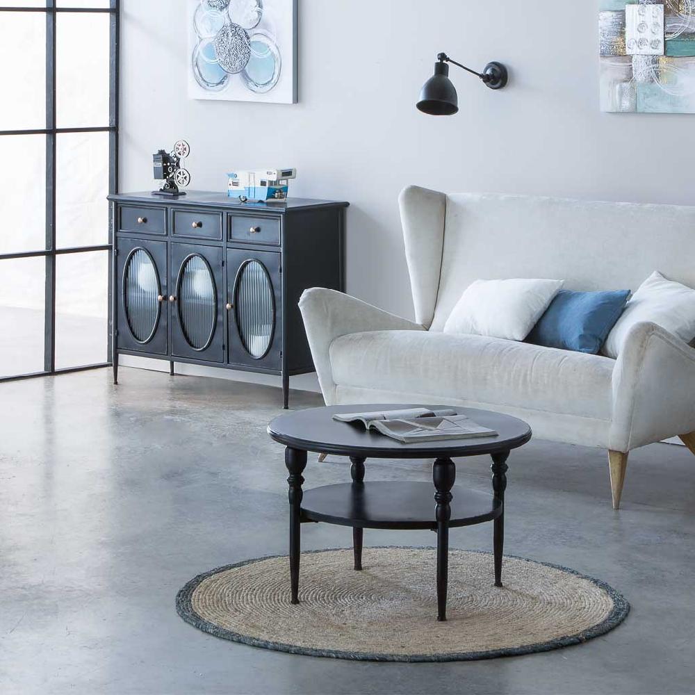Creaciones meng MUEBLE - MESAS DE CENTRO - kit mesa auxiliar de metal negro Rebajas