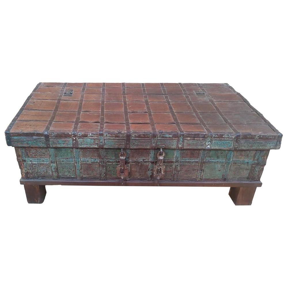 Creaciones meng MUEBLE - MESAS DE CENTRO - mesa baul de centro de madera acabado artesanal marron Venta caliente