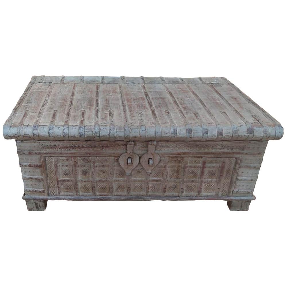 Creaciones meng MUEBLE - MESAS DE CENTRO - mesa baul de centro de madera acabado artesanal marron En oferta