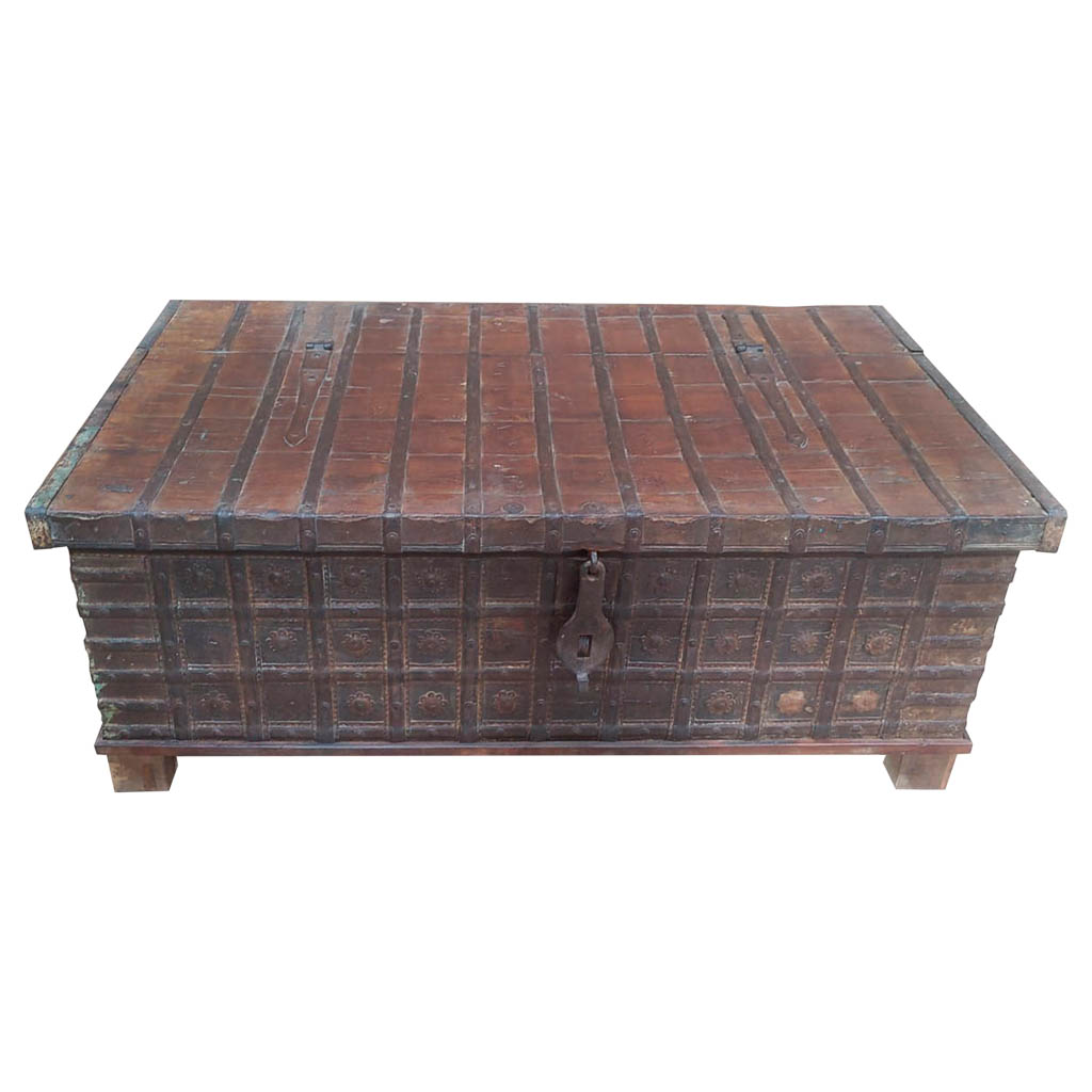 Creaciones meng MUEBLE - MESAS DE CENTRO - mesa baul de centro de madera acabado artesanal marron Rebajas baratas