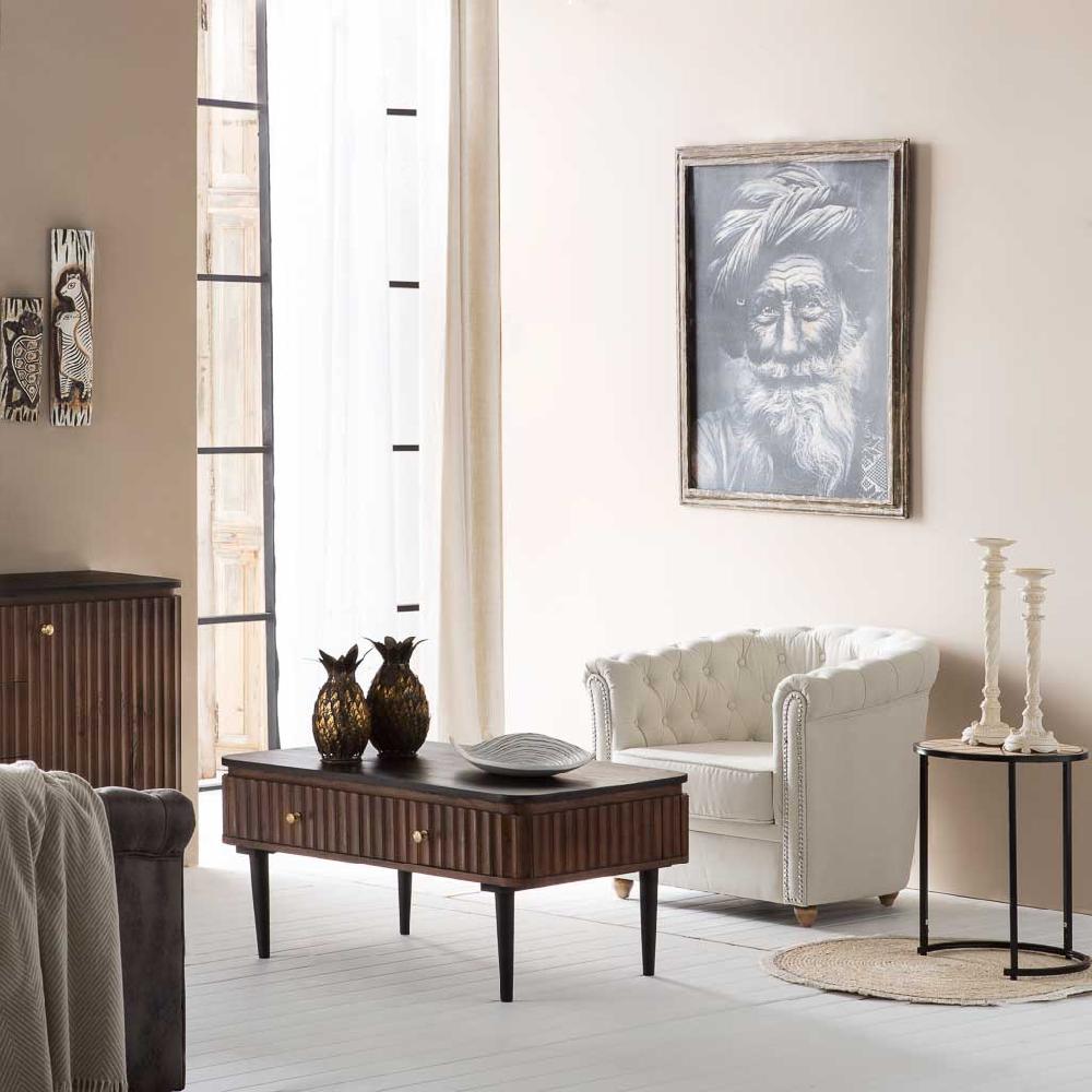 Creaciones meng MUEBLE - MESAS DE CENTRO - mesa de centro de madera artesanal negro Rebajas de fábrica