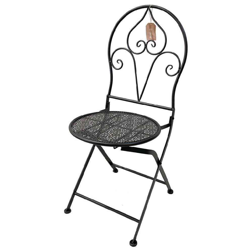 Creaciones meng MUEBLE - CONJUNTOS DE JARDÍN - conjunto de mesa y dos sillas de forja negro Solo hoy