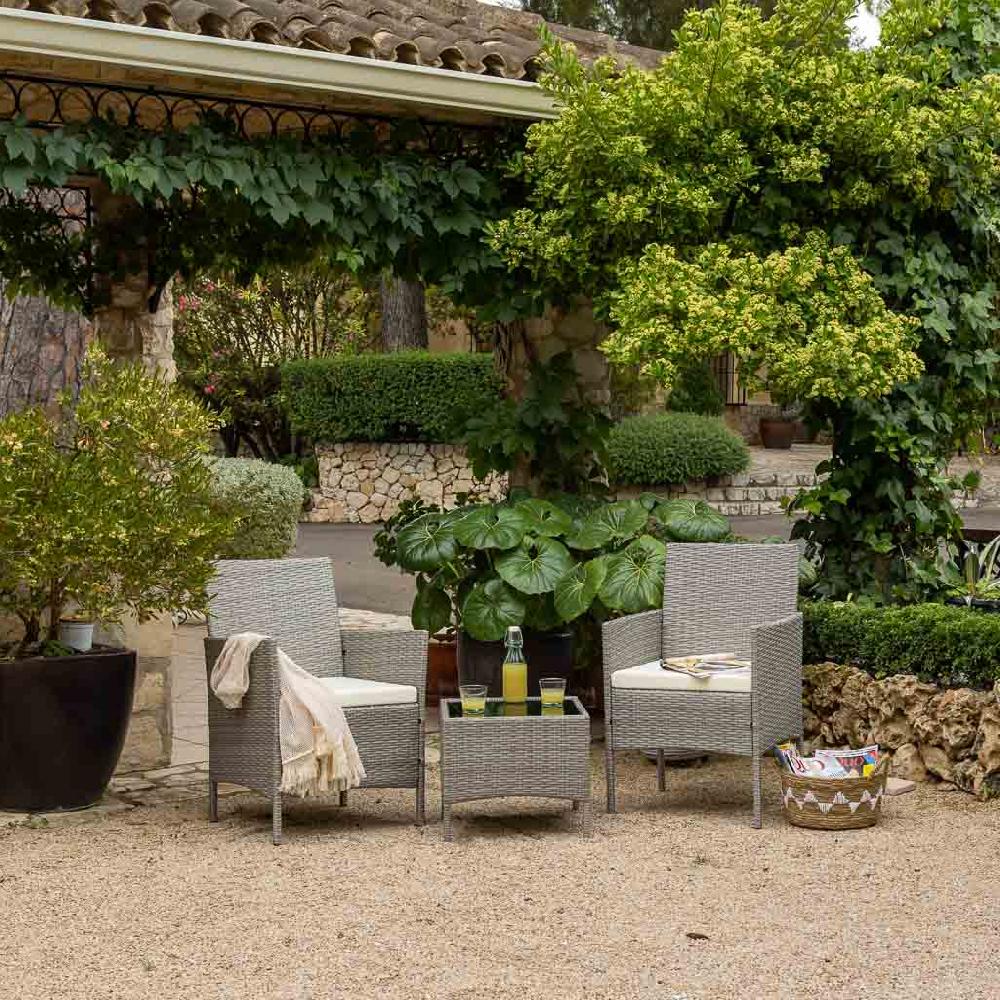 Creaciones meng MUEBLE - CONJUNTOS DE JARDÍN - kit conjunto de mesa y 2 sillones Ahorra y exporta