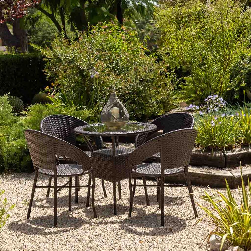 Creaciones meng MUEBLE - CONJUNTOS DE JARDÍN - conjunto de mesa y 4 sillones Libre de impuestos