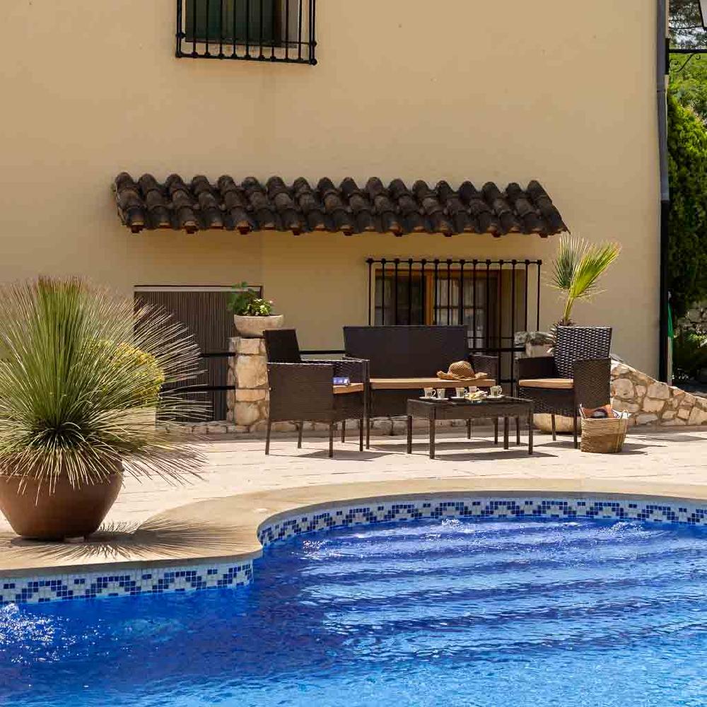 Creaciones meng MUEBLE - CONJUNTOS DE JARDÍN - kit conjunto de mesa sofa y 2 sillones Oferta exclusiva