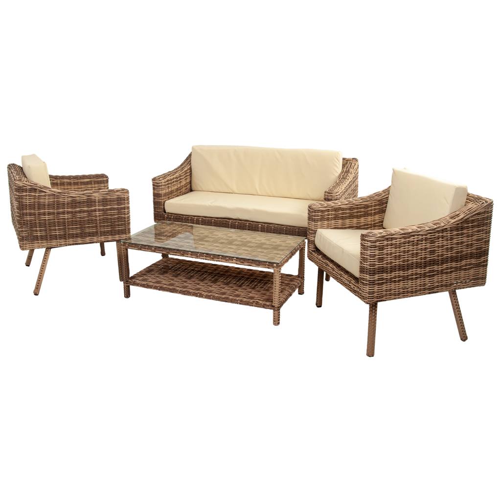 Creaciones meng MUEBLE - CONJUNTOS DE JARDÍN - kit conjunto de mesa sofa y 2 sillones
