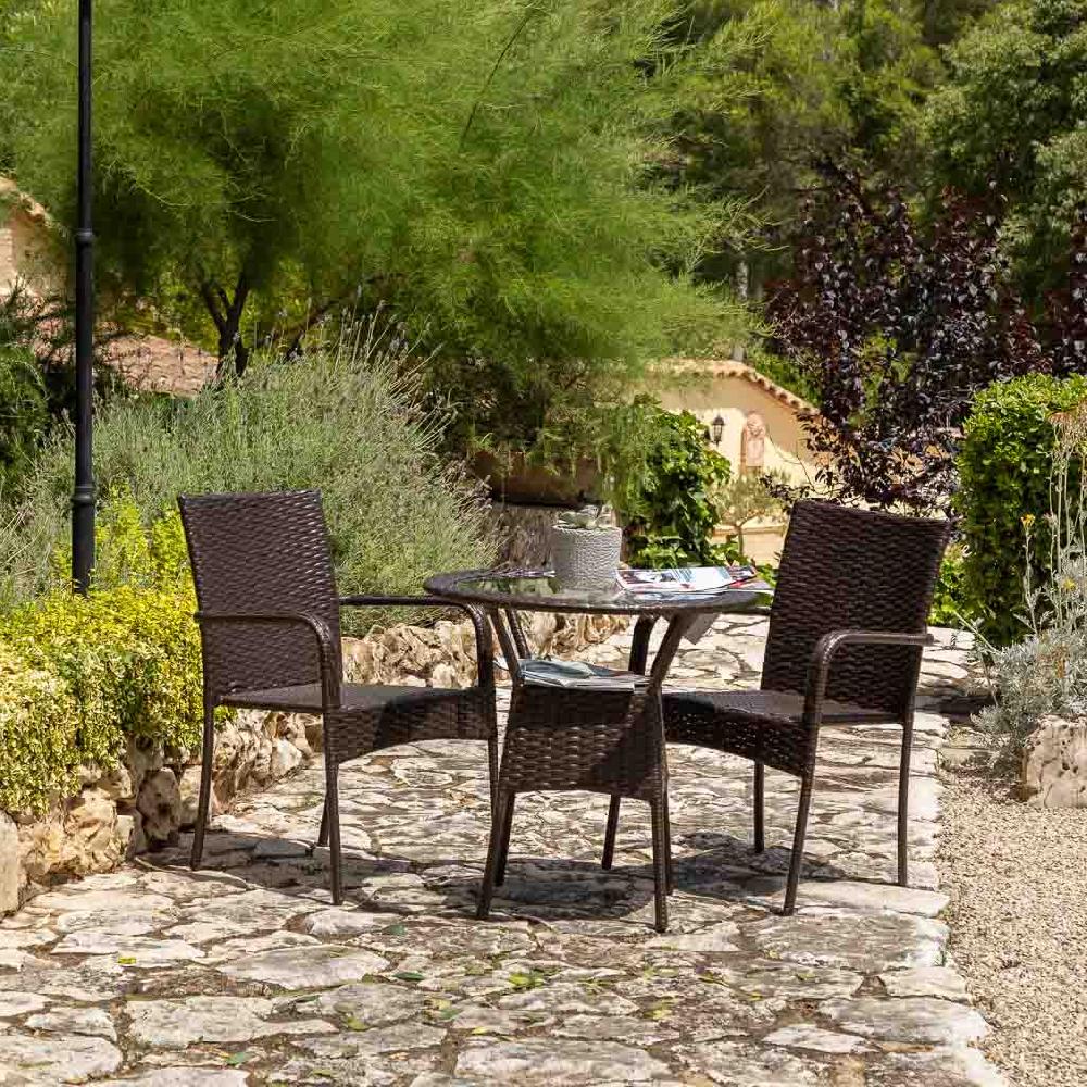 Creaciones meng MUEBLE - CONJUNTOS DE JARDÍN - conjunto de mesa y 2 sillas Descuento por venta flash