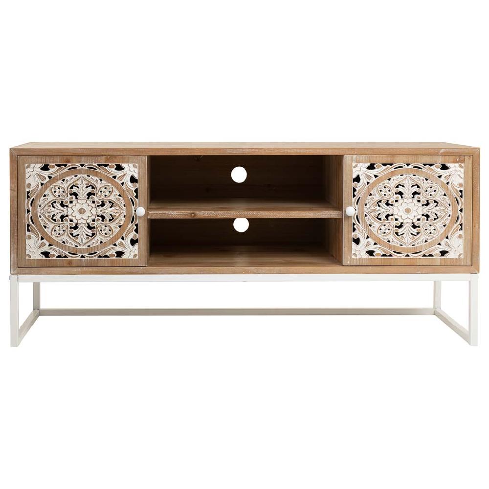 Creaciones meng MUEBLE - MUEBLE AUXILIAR - mueble bajo de madera blanco Ofertas especiales