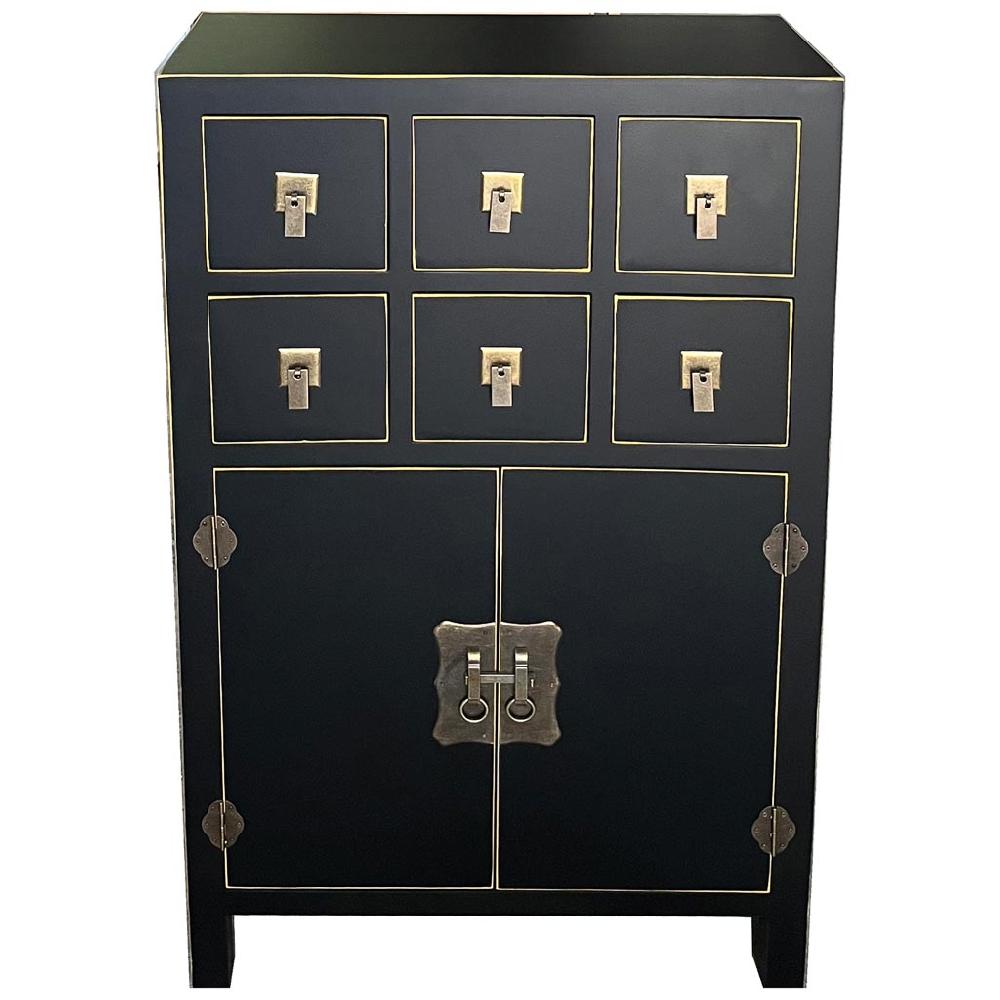 Creaciones meng MUEBLE - MUEBLE AUXILIAR - mueble auxiliar de madera de 6 cajones y 2 puertas