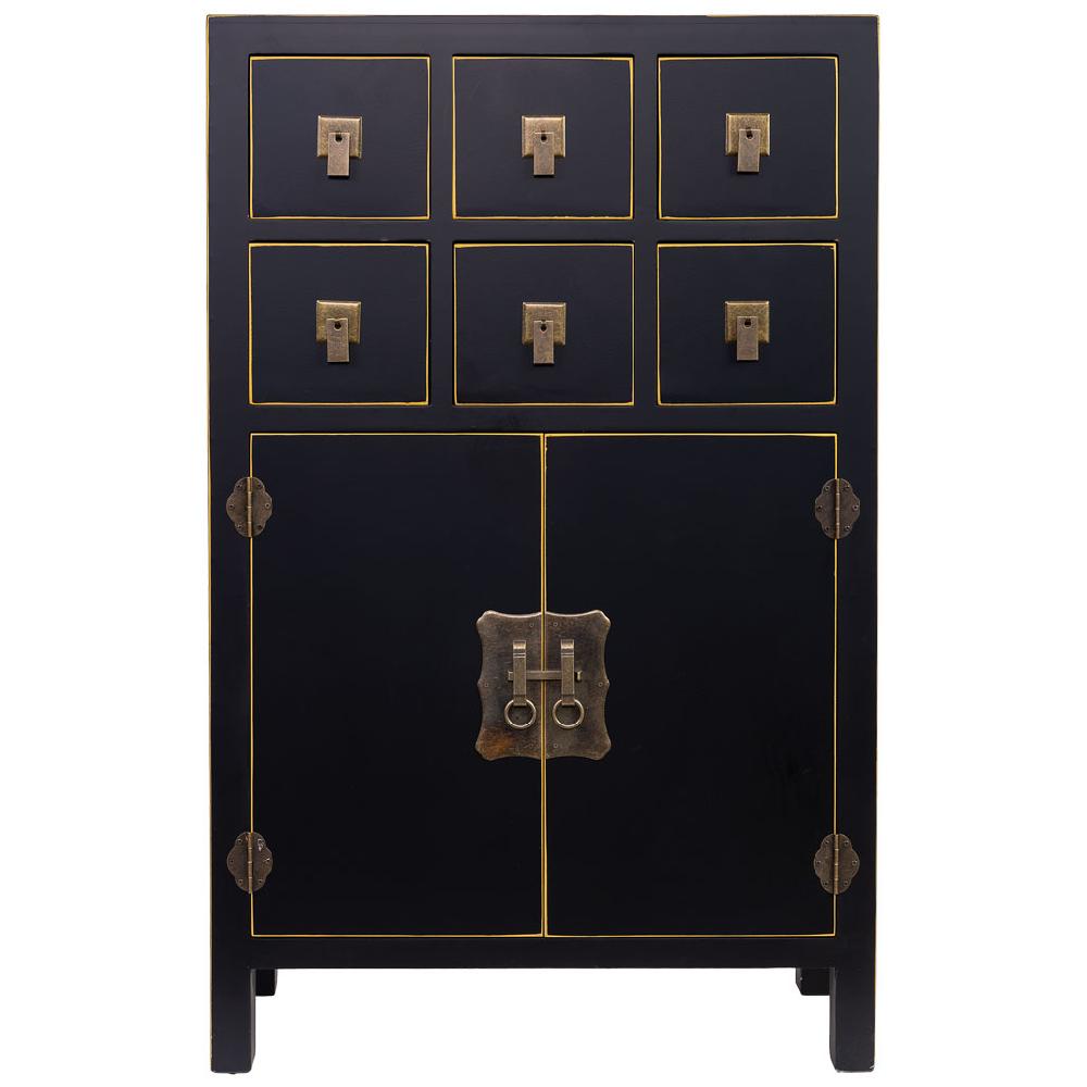 Creaciones meng MUEBLE - MUEBLE AUXILIAR - mueble auxiliar de madera de 6 cajones y 2 puertas Rebajas de fin de temporada