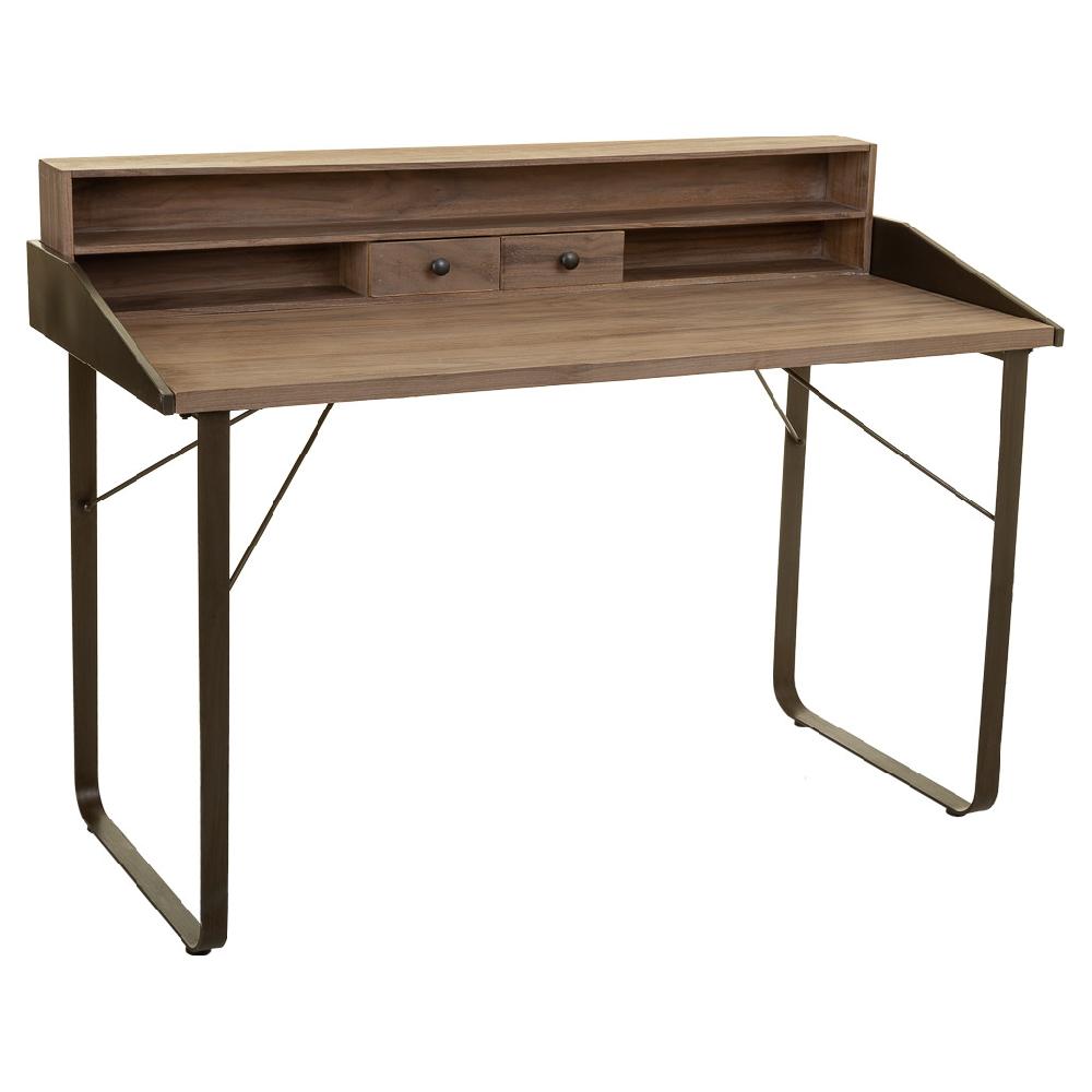 Creaciones meng MUEBLE - MUEBLE AUXILIAR - kit escritorio de madera y metal marron