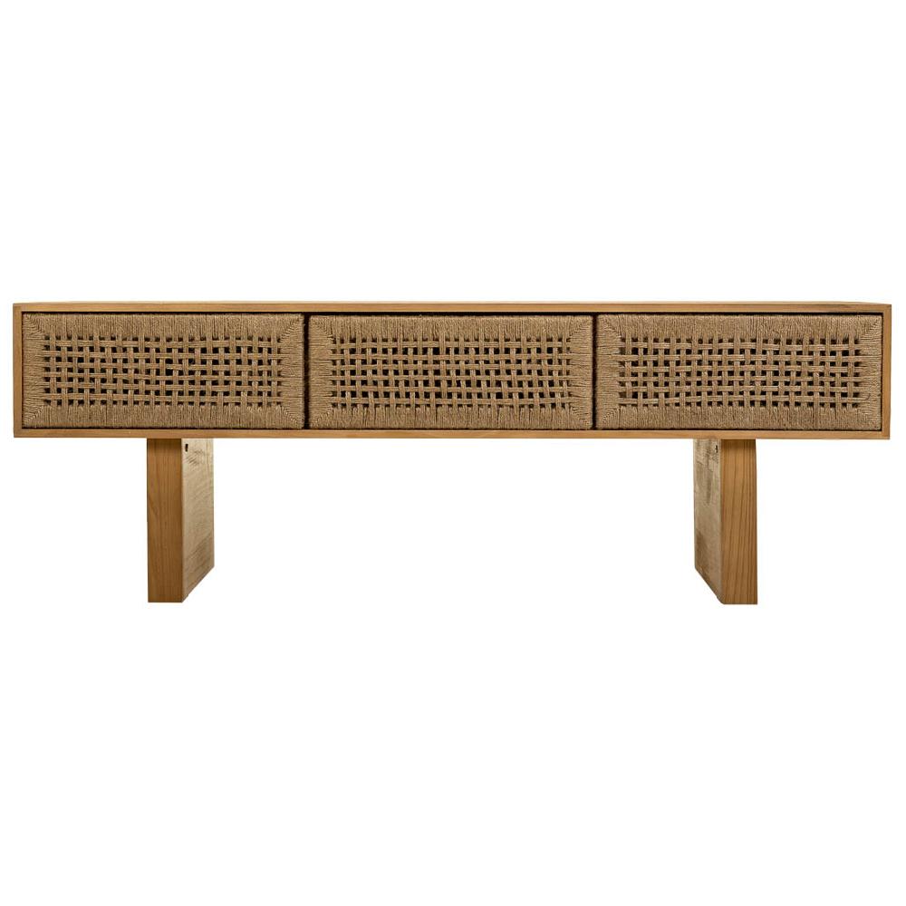 Creaciones meng MUEBLE - MUEBLE AUXILIAR - mueble bajo de madera y cuerda trenzada 2025