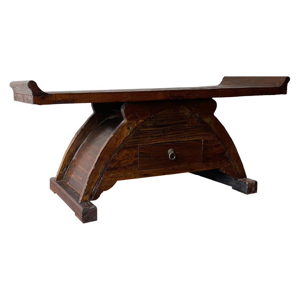 Creaciones meng MUEBLE - MUEBLE AUXILIAR - mueble bajo de madera acabado artesanal marron