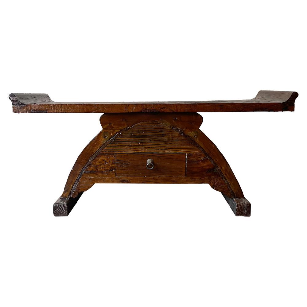 Creaciones meng MUEBLE - MUEBLE AUXILIAR - mueble bajo de madera acabado artesanal marron Outlet