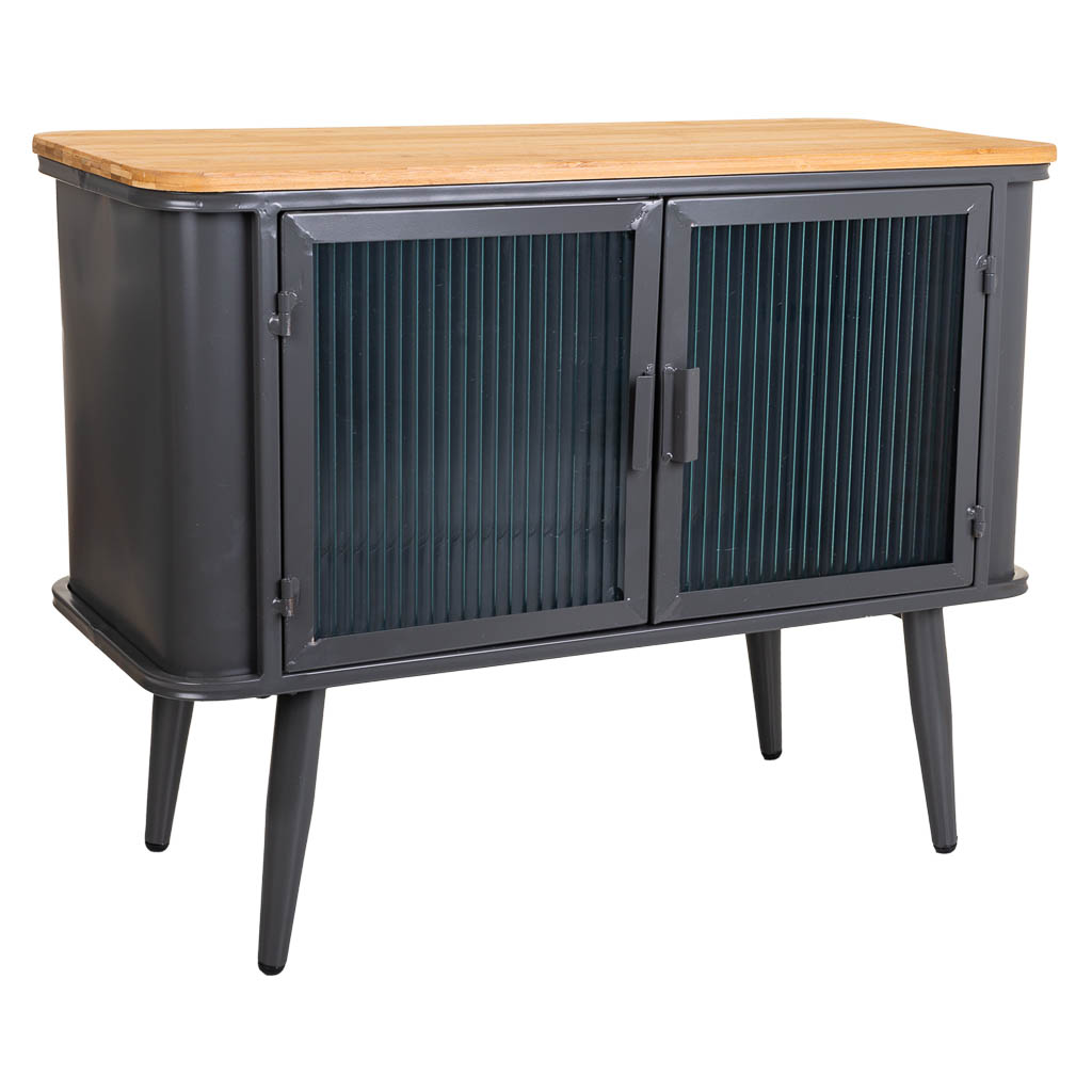 Creaciones meng MUEBLE - MUEBLE AUXILIAR - kit mueble bajo de metal y madera con 2 puertas