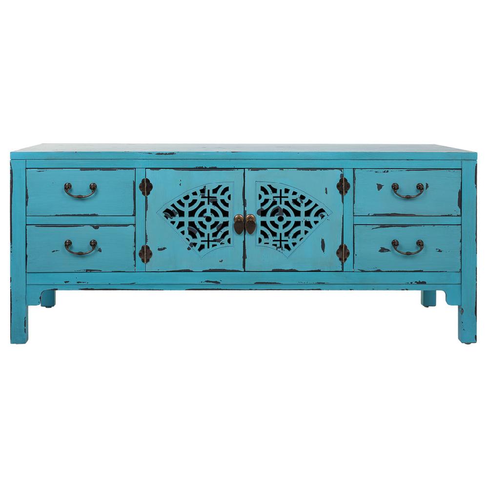 Creaciones meng MUEBLE - MUEBLE AUXILIAR - mueble bajo de madera 2 puertas y cajones Tienda