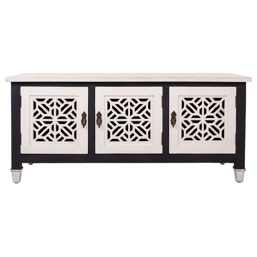 Creaciones meng MUEBLE - MUEBLE AUXILIAR - mueble bajo de madera con 3 puertas Tienda