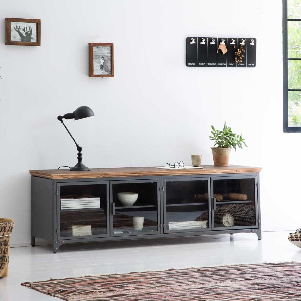 Creaciones meng MUEBLE - MUEBLE AUXILIAR - kit mueble bajo de metal y madera Rebajas top