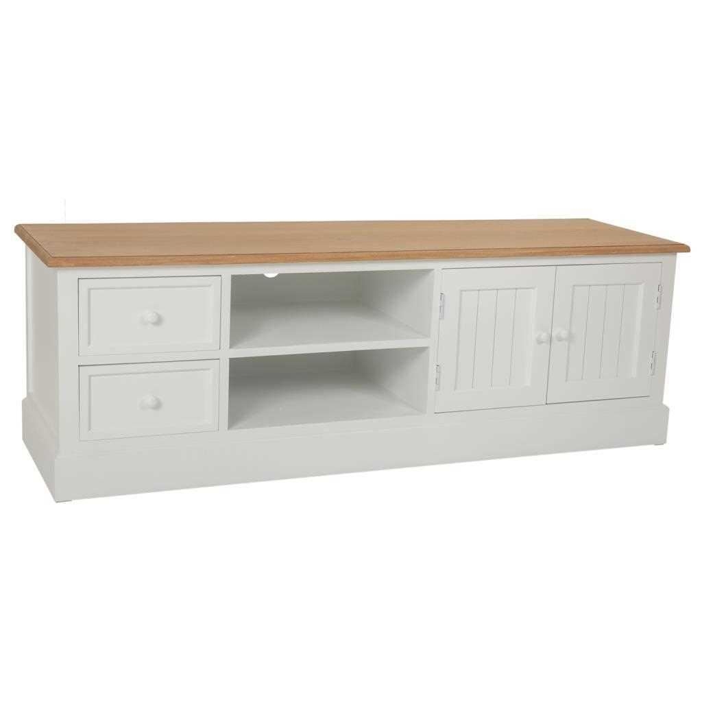 Creaciones meng MUEBLE - MUEBLE AUXILIAR - mueble bajo de madera lac blanco y natural