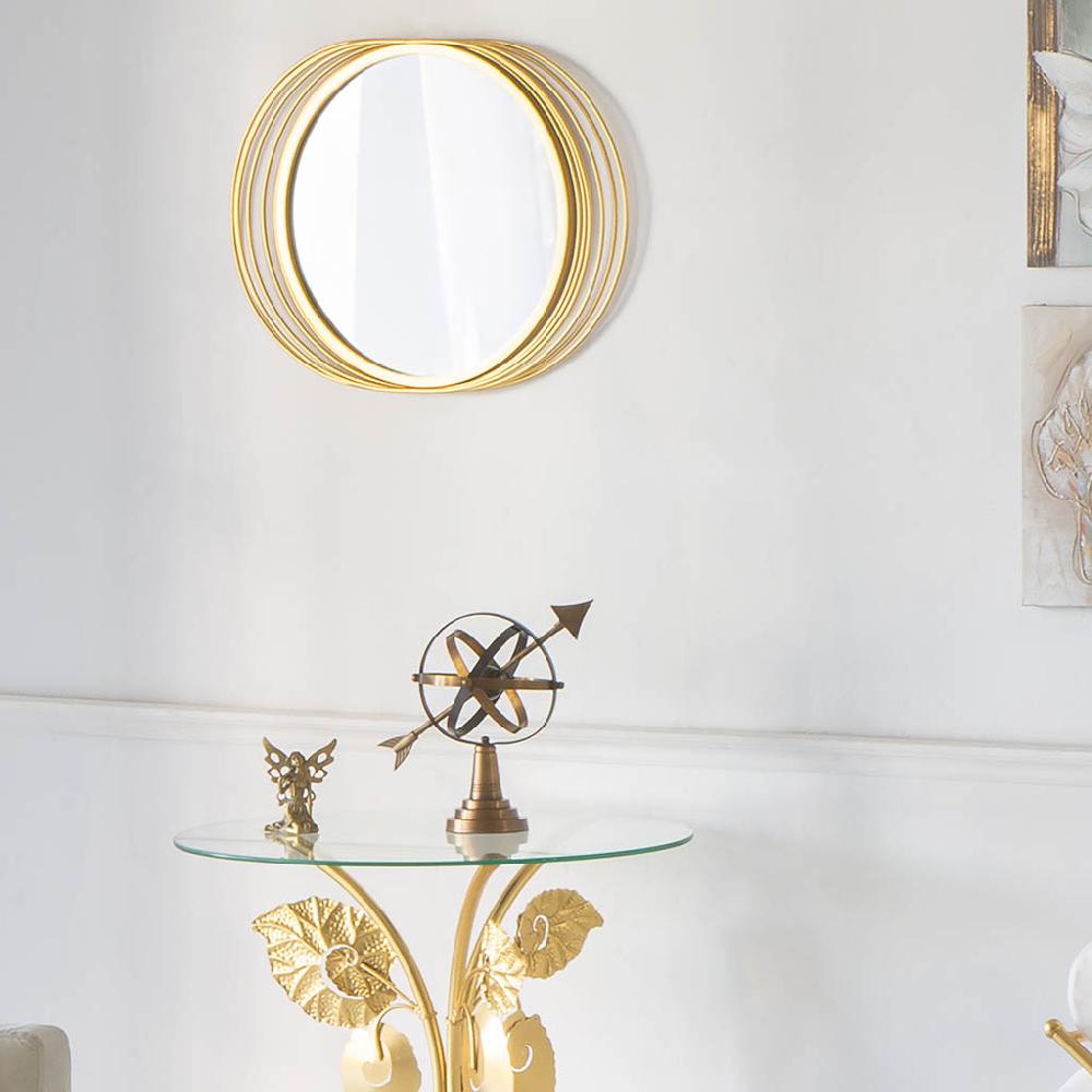 Creaciones meng MUEBLE - ESPEJOS - espejo ovalado de pared de metal dorado En línea