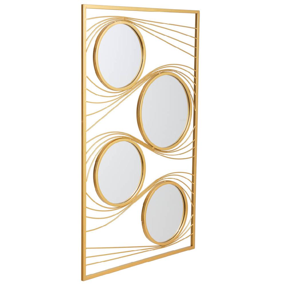 Creaciones meng MUEBLE - ESPEJOS - espejo rectangular de pared de metal dorado