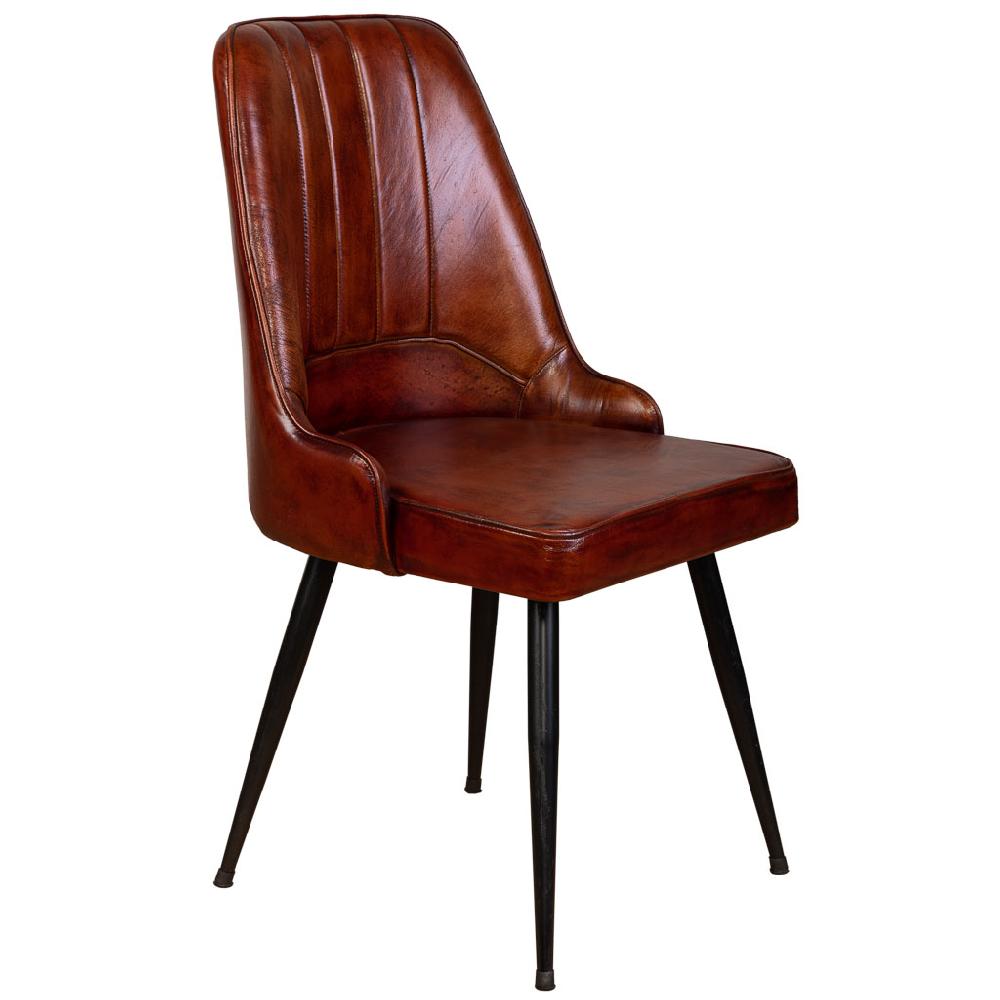 Creaciones meng MUEBLE - SILLAS - silla tapizada en piel marron