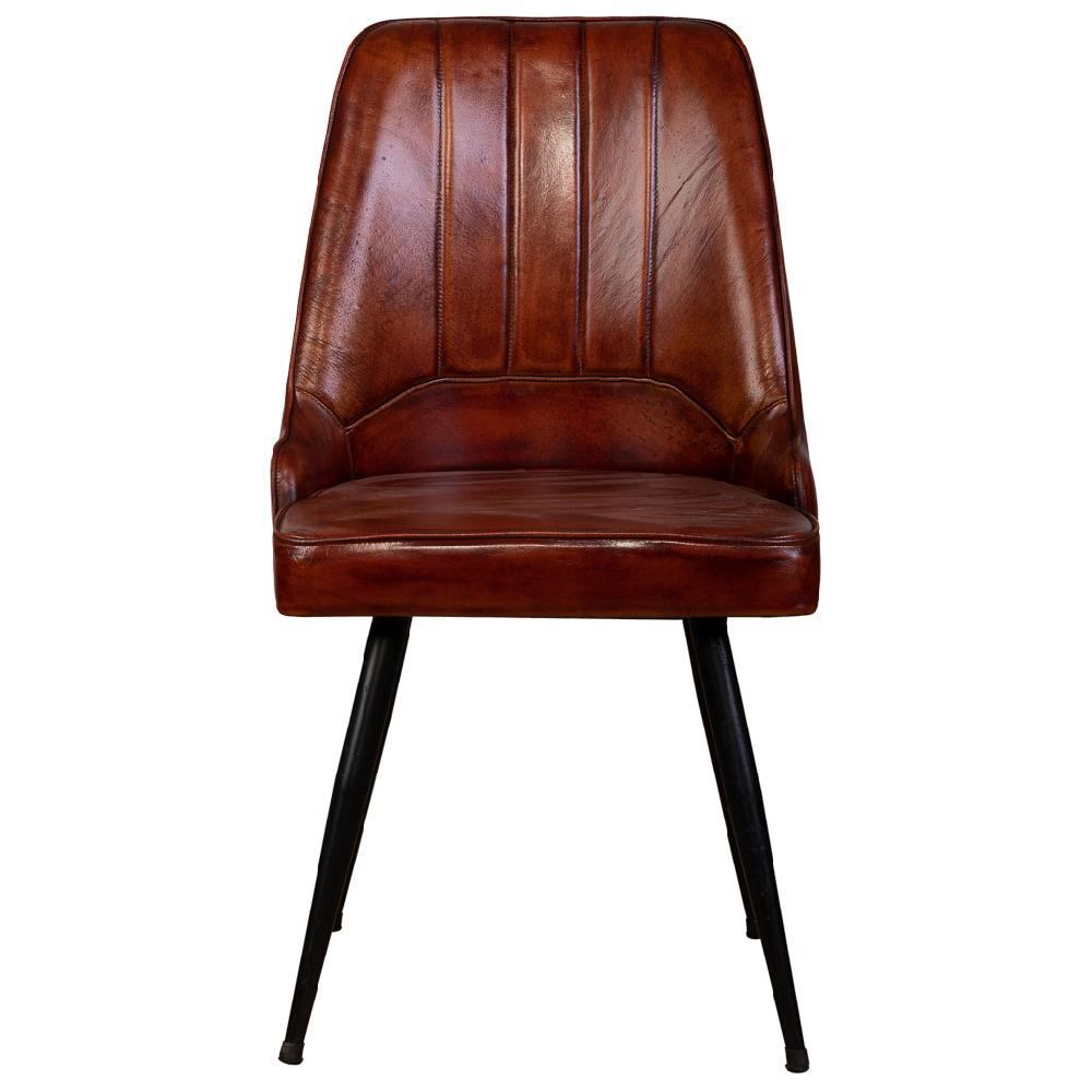 Creaciones meng MUEBLE - SILLAS - silla tapizada en piel marron Descuento