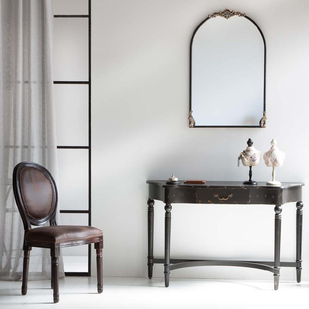 Creaciones meng MUEBLE - SILLAS - silla de madera y tapizado marron Mejor oferta