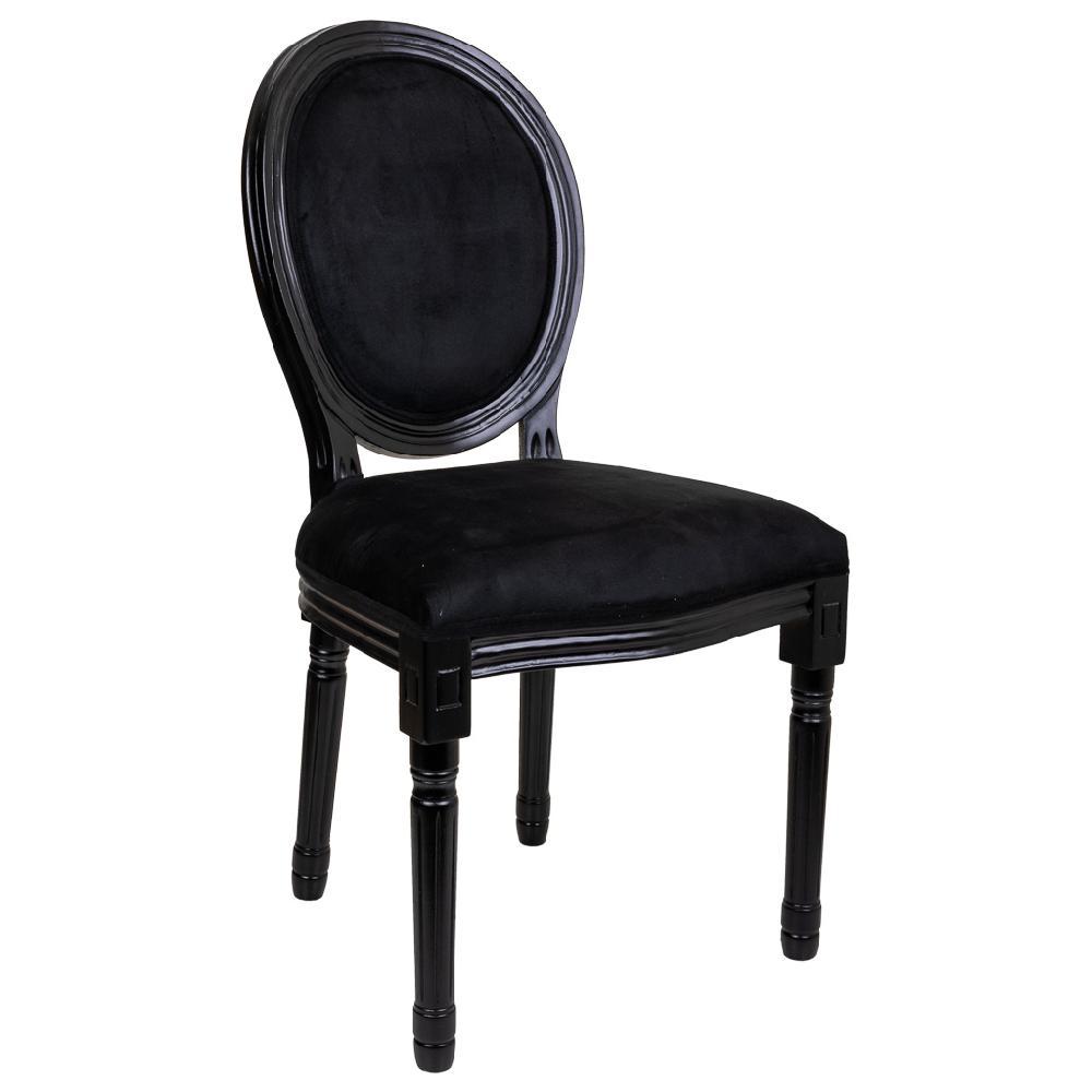 Creaciones meng MUEBLE - SILLAS - silla de madera y tapizado negro