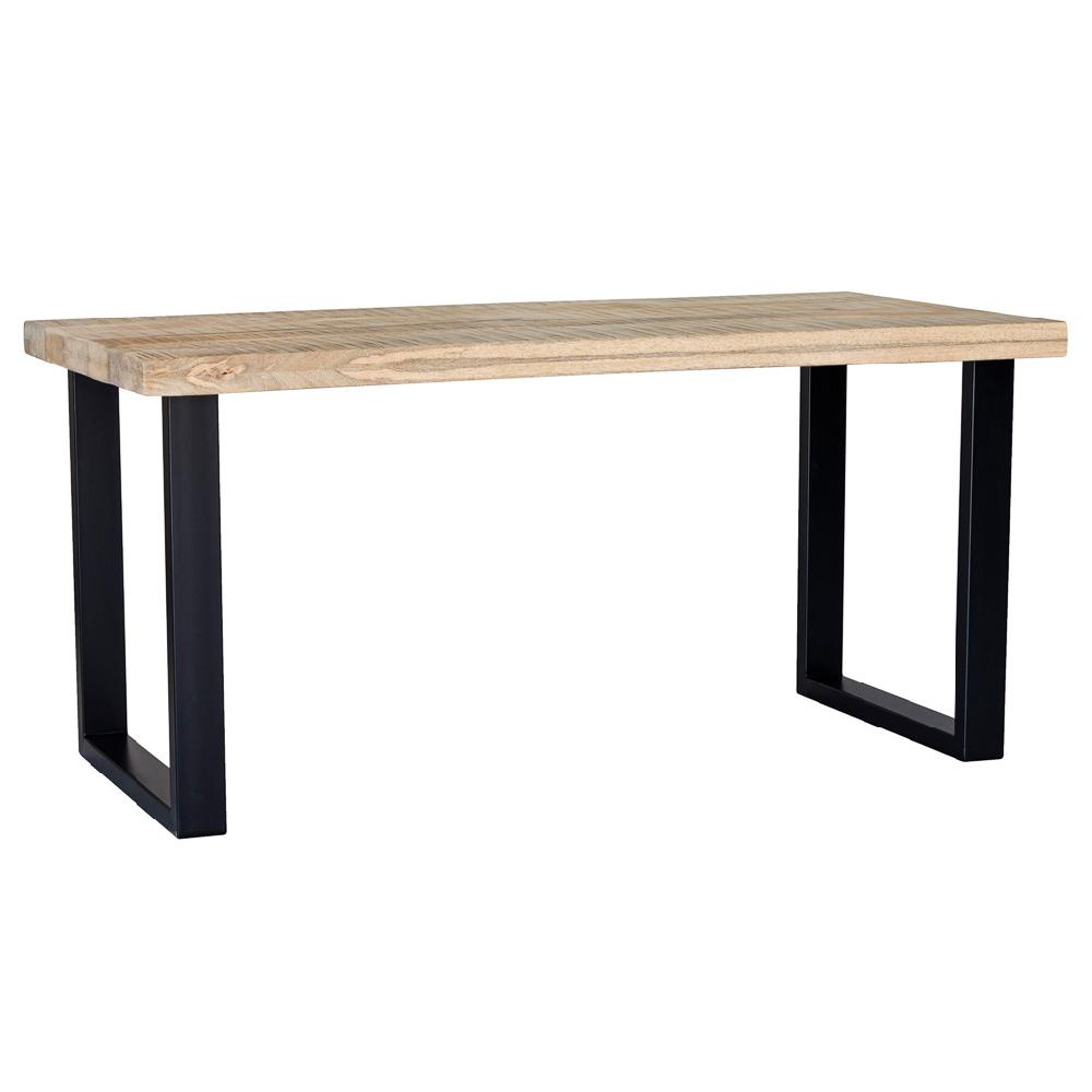 Creaciones meng MUEBLE - MESAS - mesa de comedor rectangular con tablero de mango natural y patas de hierro