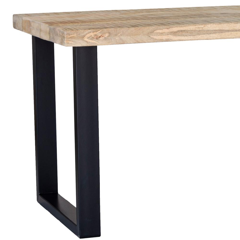 Creaciones meng MUEBLE - MESAS - mesa de comedor rectangular con tablero de mango natural y patas de hierro Devoluciones gratuitas