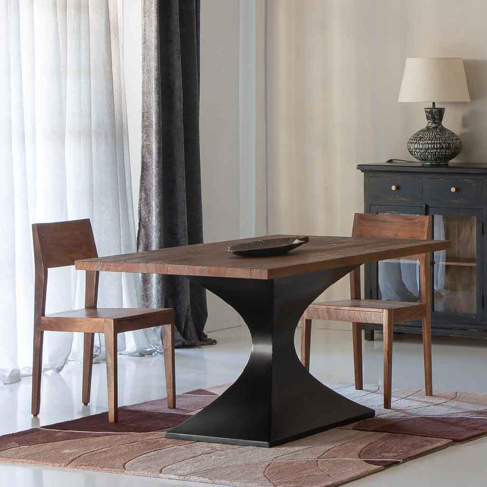Creaciones meng MUEBLE - MESAS - silla de comedor de madera de acacia acabado color nogal En línea