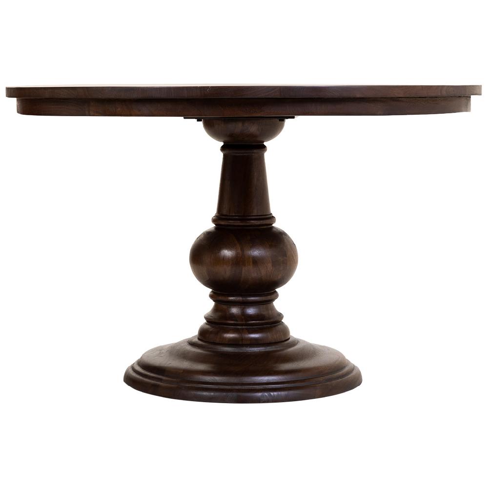 Creaciones meng MUEBLE - MESAS - mesa de comedor redonda de madera de mango acabado color nogal Outlet