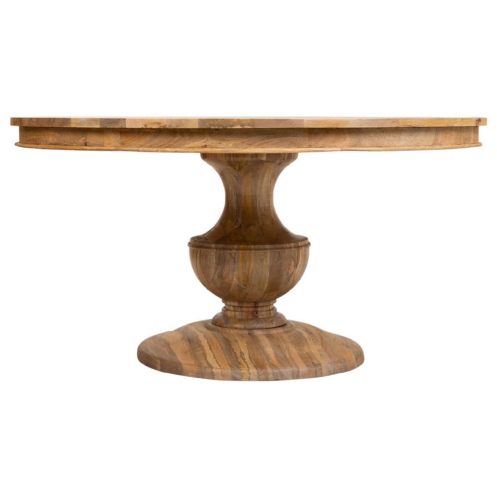 Creaciones meng MUEBLE - MESAS - mesa de comedor redonda de madera de mango acabado color natural En oferta