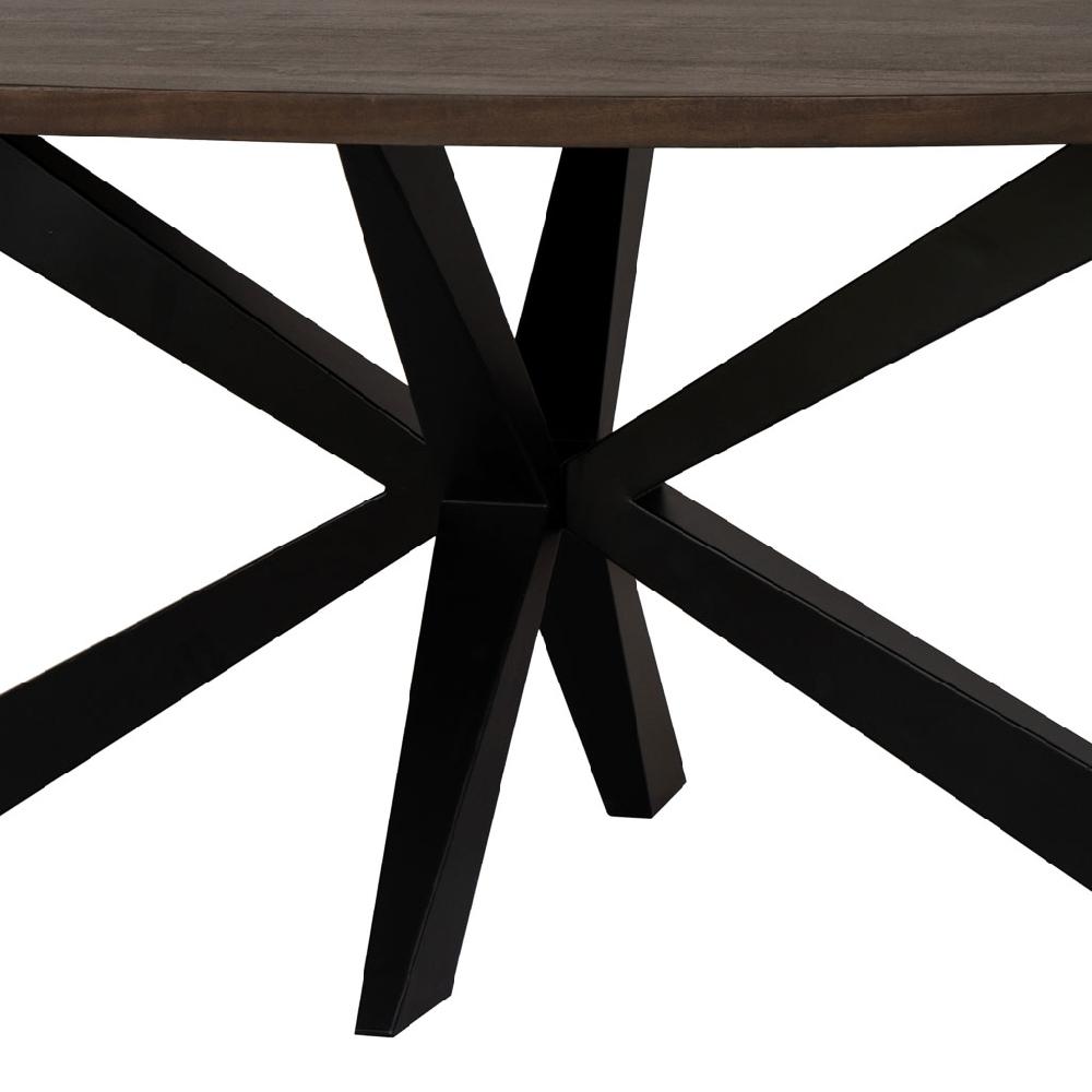 Creaciones meng MUEBLE - MESAS - mesa de comedor ovalada con pata araña suiza acabado de madera de mango color nogal oscuro Descuento