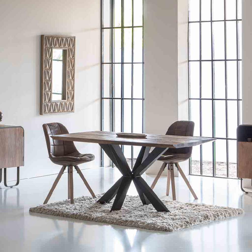 Creaciones meng MUEBLE - MESAS - mesa de comedor canto conico de madera de acacia acabado color oxido oleum Tienda