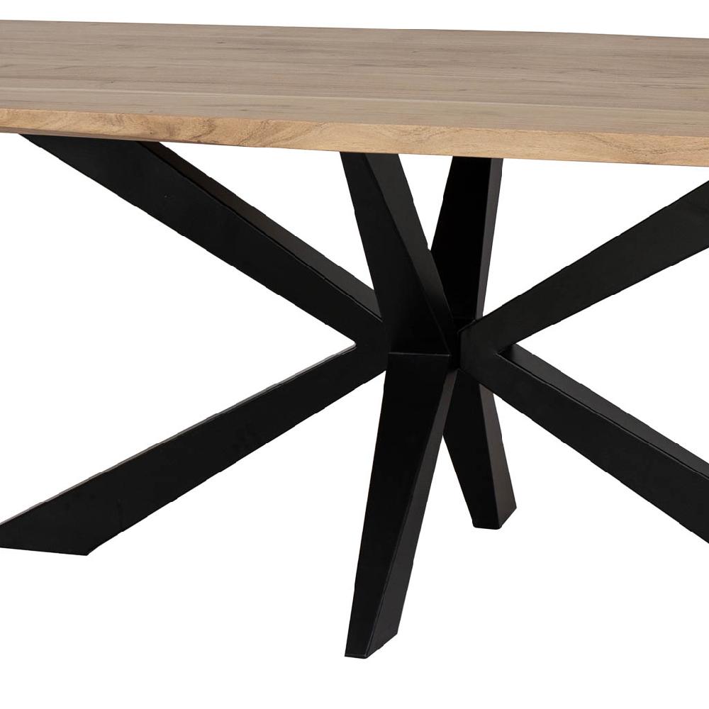 Creaciones meng MUEBLE - MESAS - mesa de comedor borde conico de madera de acacia acabado color natural Tienda