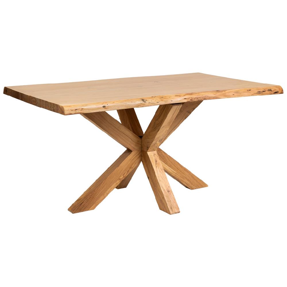 Creaciones meng MUEBLE - MESAS - mesa de comedor borde vivo de madera de acacia acabado color natural