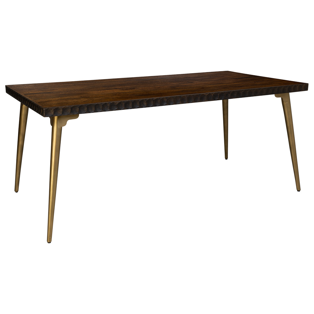 Creaciones meng MUEBLE - MESAS - mesa rectangular de madera y metal marron
