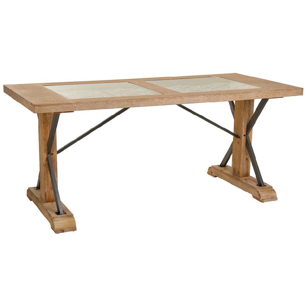 Creaciones meng MUEBLE - MESAS - mesa de madera y metal marron
