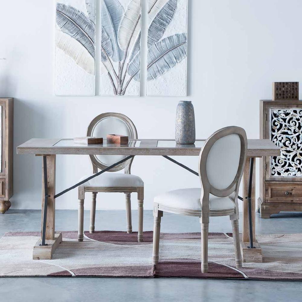 Creaciones meng MUEBLE - MESAS - mesa de madera y metal marron COMPRAR AHORA