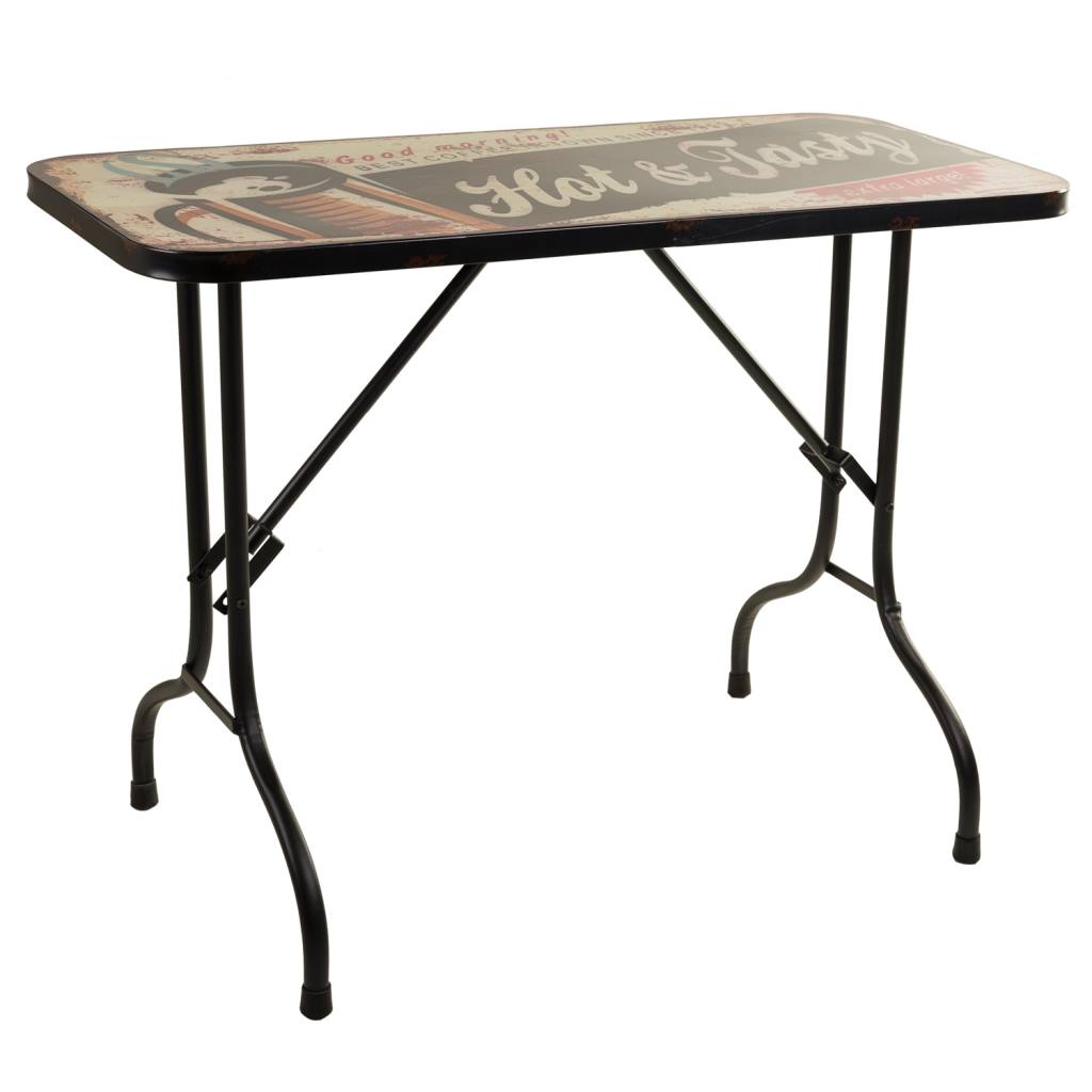 Creaciones meng MUEBLE - MESAS - mesa rectangular de metal negro