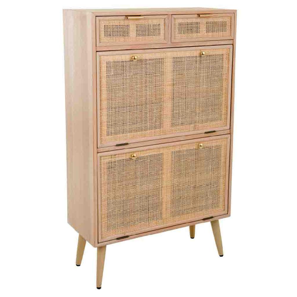 Creaciones meng MUEBLE - ZAPATEROS - mueble zapatero de madera y rejilla