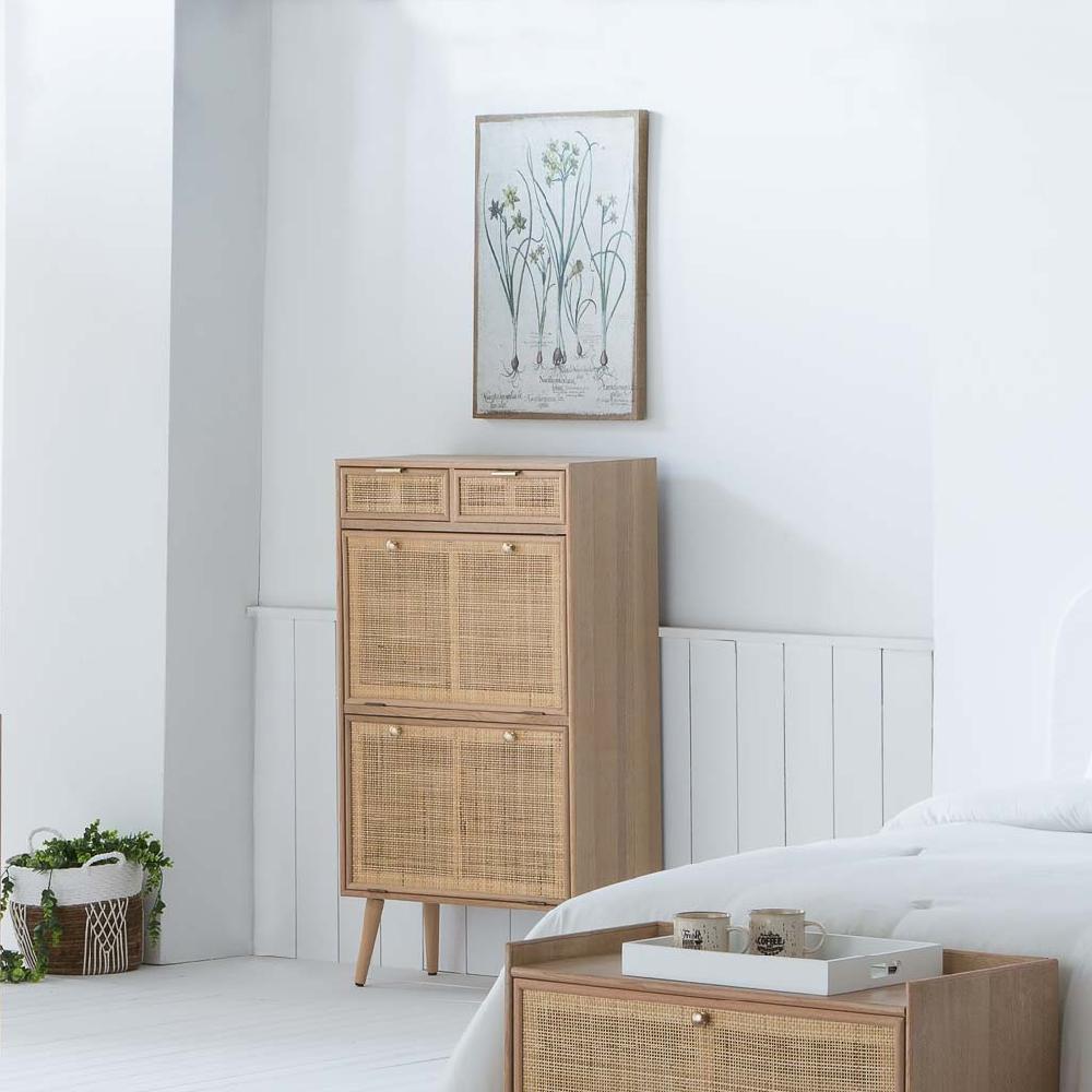 Creaciones meng MUEBLE - ZAPATEROS - mueble zapatero de madera y rejilla Limitado a 3 días
