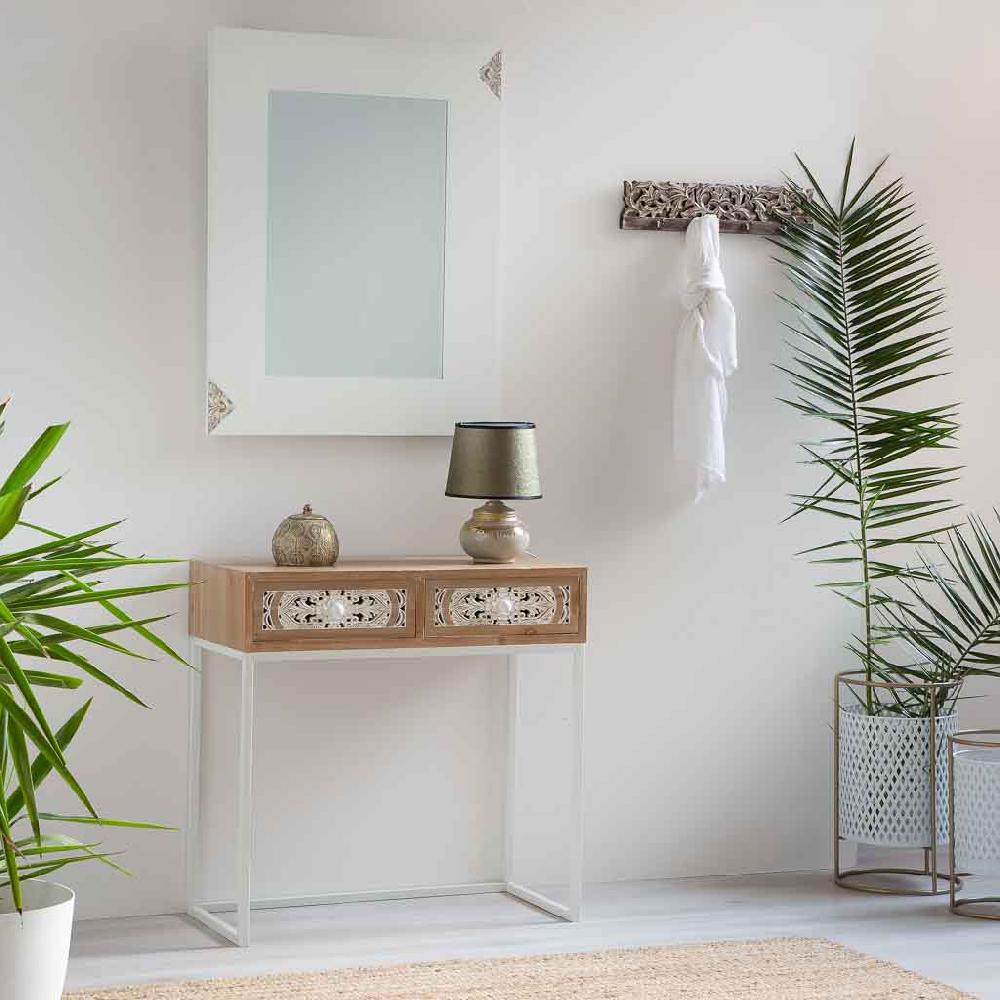 Creaciones meng MUEBLE - RECIBIDORES - recibidor de madera marrón En oferta