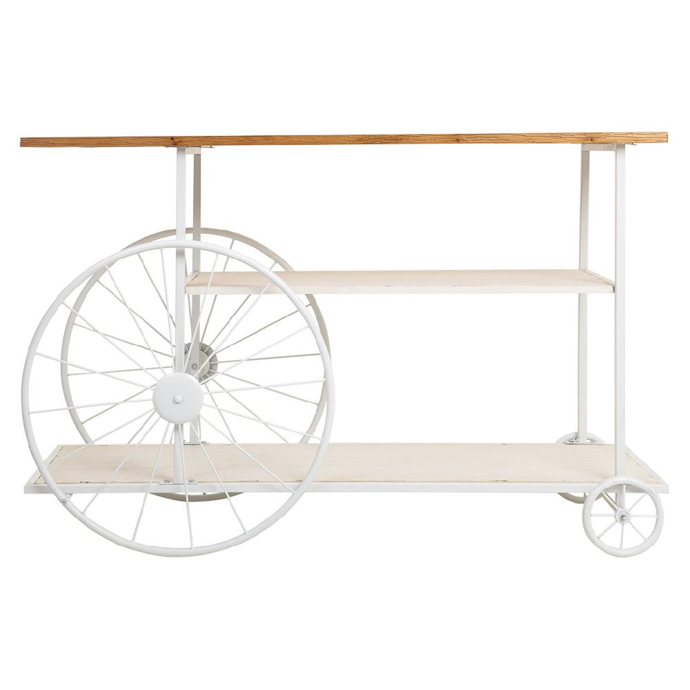 Creaciones meng MUEBLE - RECIBIDORES - recibidor de madera y metal lac blanco con 2 baldas Envío gratis
