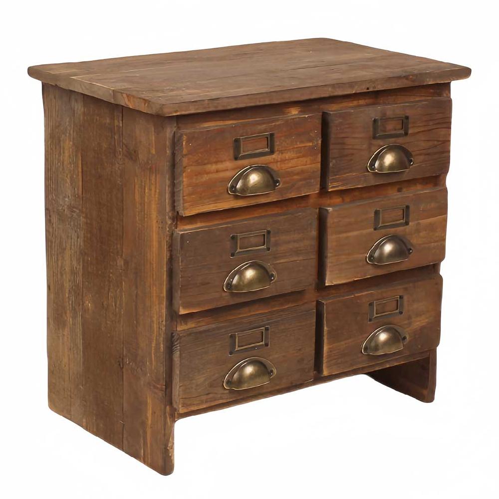 Creaciones meng MUEBLE - MESITAS NOCHE - mesita de 6 cajones de madera